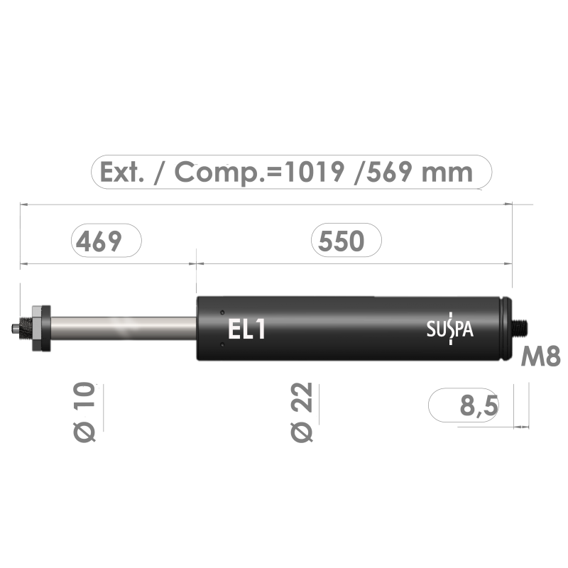 Resorte de gas con bloqueo 03052086 · Recambios Industriales