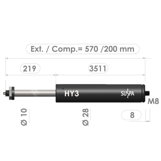 Resorte de gas con bloqueo 02852496 · Recambios Industriales