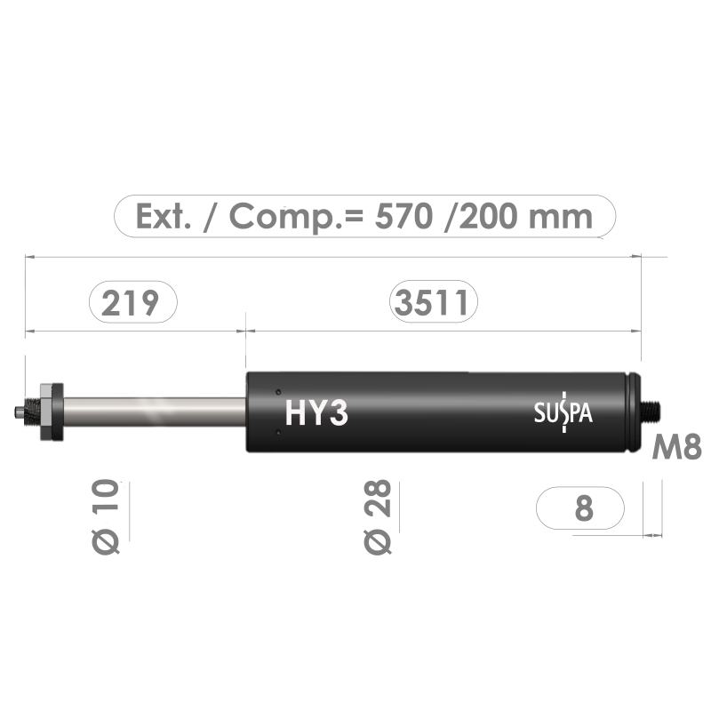 Resorte de gas con bloqueo 02852496 · Recambios Industriales