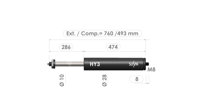 Resorte de gas con bloqueo 02852371 · Recambios Industriales