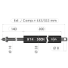Resorte de gas con bloqueo · Fuerza 300 N