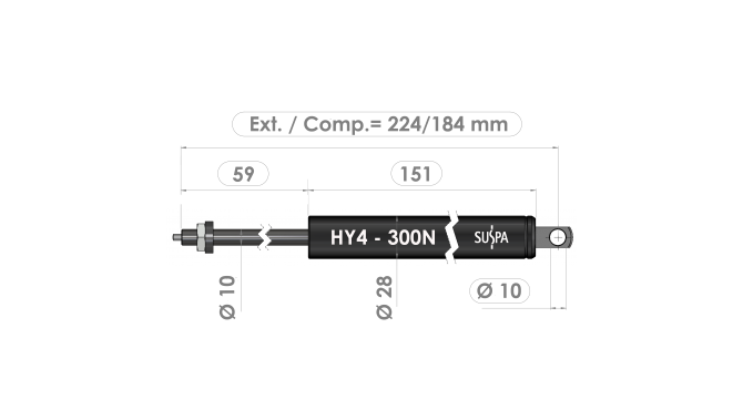 Resorte de gas con bloqueo 03060065 · Recambios Industriales