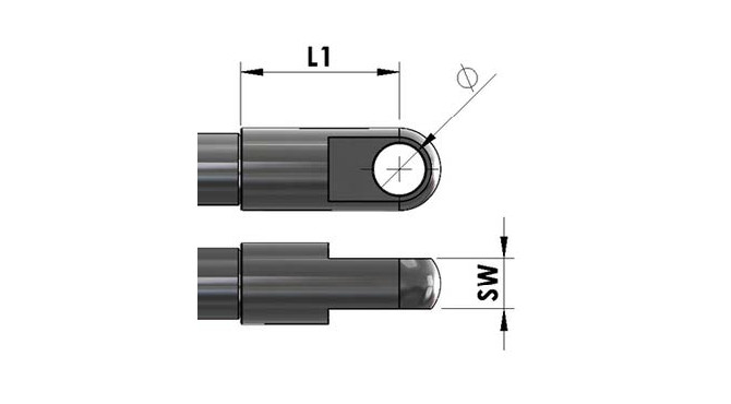 Terminal ojal inox Ø 6mm para M6 L16 h6 mm
