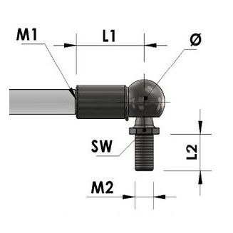 Terminal ojal M8 · Resortes de Gas Inox
