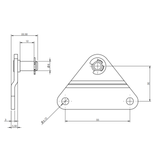 Escuadra chapa plana · Resortes de Gas Inox