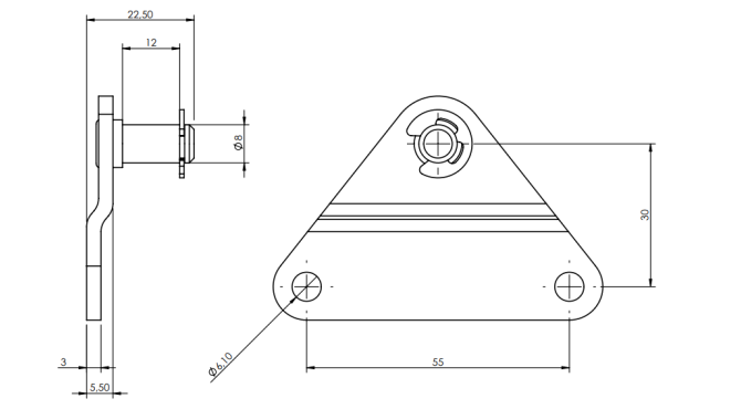 Escuadra chapa plana · Resortes de Gas Inox