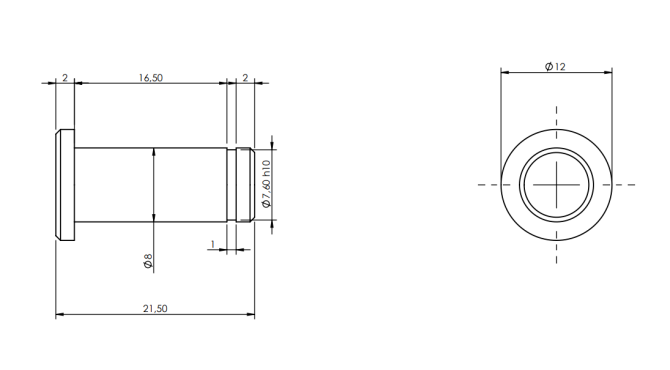 Pasador inox para horquilla M8x32