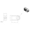 Terminal ojal inox M8 L20mm Ø10mm