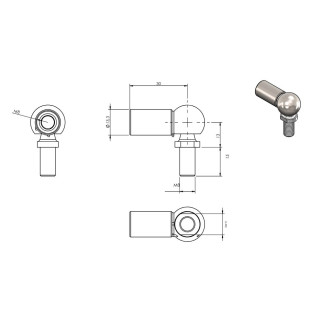 Terminal ojal M8 · Resortes de Gas Inox