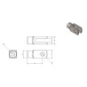Terminal horquilla inox M8 L32mm