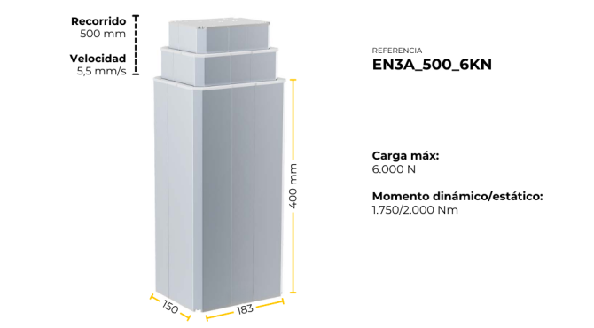 Columna elevadora Jiecang | 6.000 N