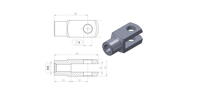 Terminal horquilla 8 mm (M8) · Resortes Gas