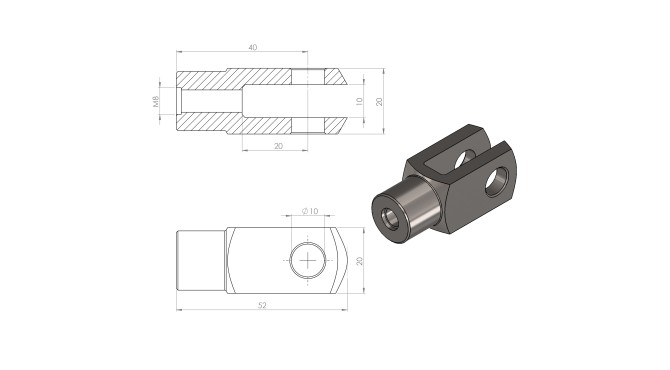 Terminal horquilla 10 mm (M8) · Resorte Gas